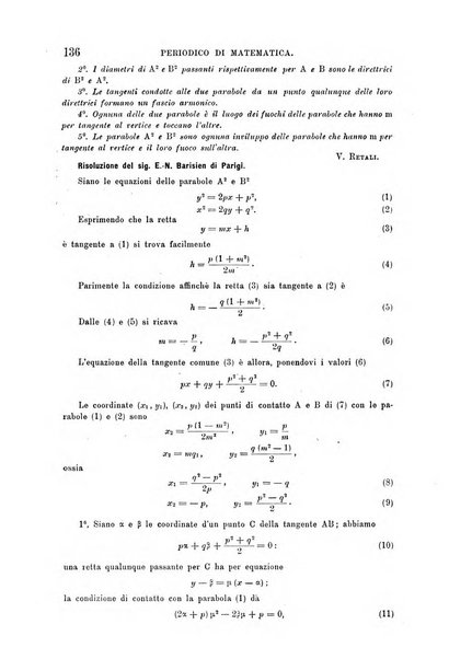 Periodico di matematica per l'insegnamento secondario