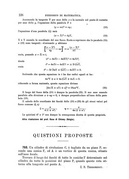 Periodico di matematica per l'insegnamento secondario