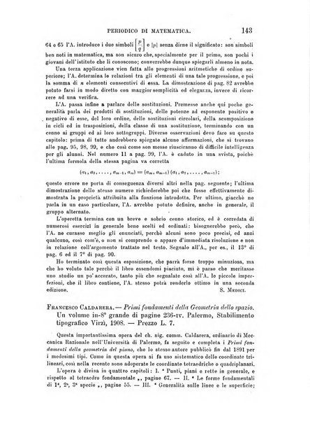 Periodico di matematica per l'insegnamento secondario