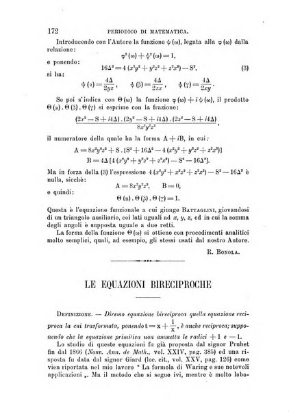 Periodico di matematica per l'insegnamento secondario