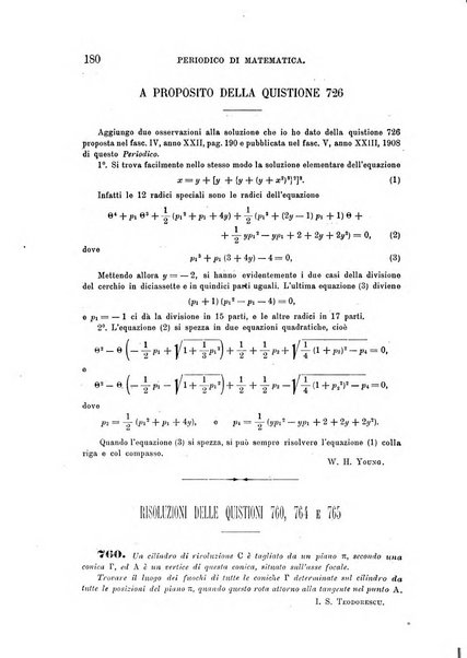 Periodico di matematica per l'insegnamento secondario