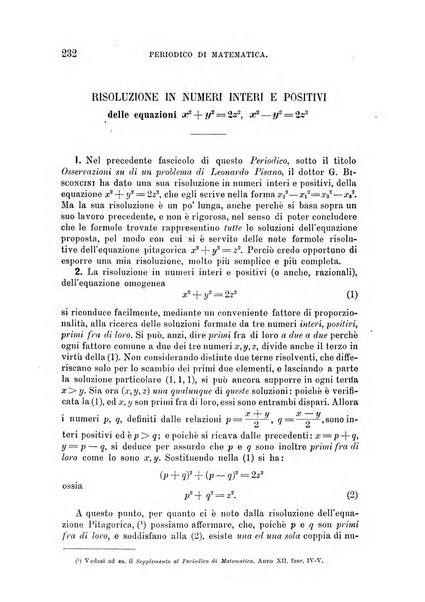 Periodico di matematica per l'insegnamento secondario