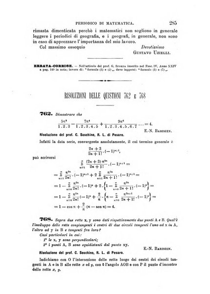 Periodico di matematica per l'insegnamento secondario