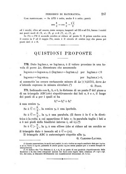 Periodico di matematica per l'insegnamento secondario