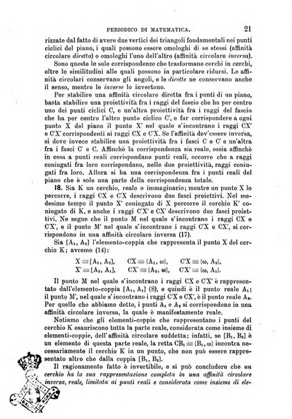 Periodico di matematica per l'insegnamento secondario