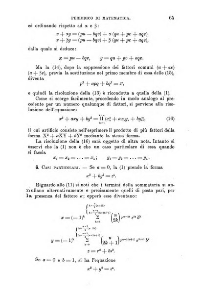 Periodico di matematica per l'insegnamento secondario