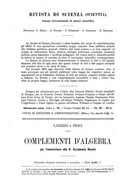 Periodico di matematica per l'insegnamento secondario