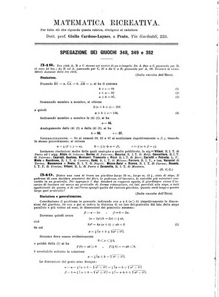 Periodico di matematica per l'insegnamento secondario