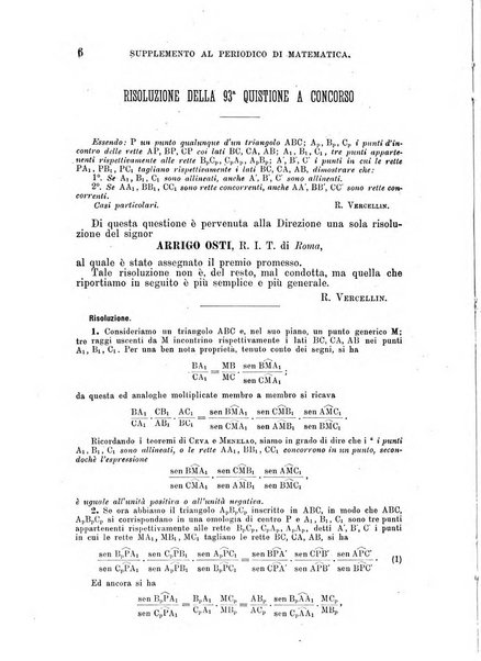 Periodico di matematica per l'insegnamento secondario