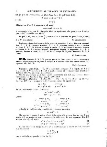 Periodico di matematica per l'insegnamento secondario