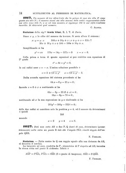 Periodico di matematica per l'insegnamento secondario