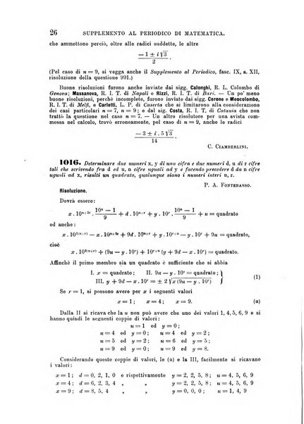 Periodico di matematica per l'insegnamento secondario