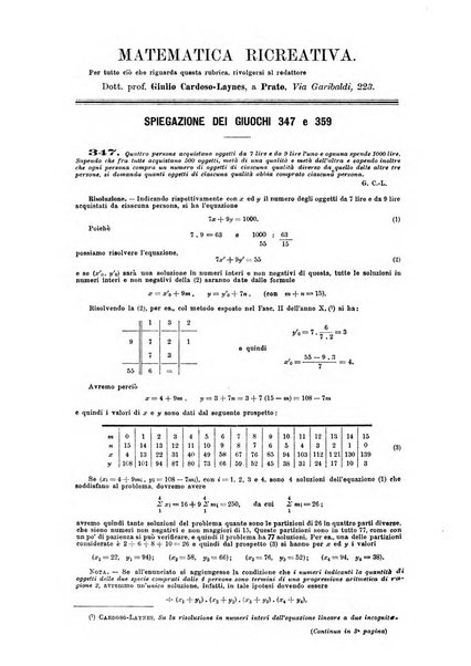 Periodico di matematica per l'insegnamento secondario