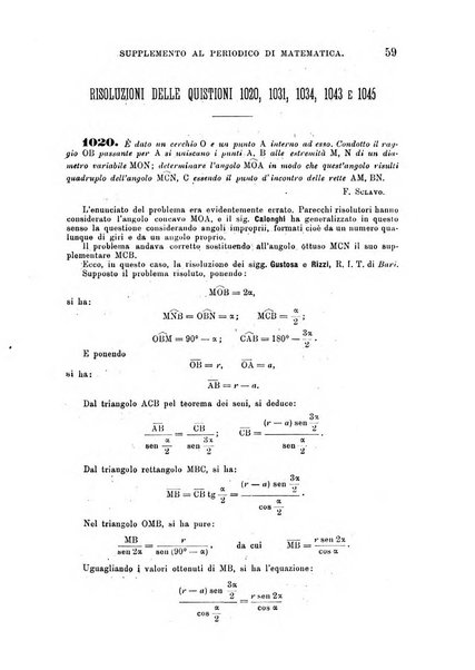 Periodico di matematica per l'insegnamento secondario