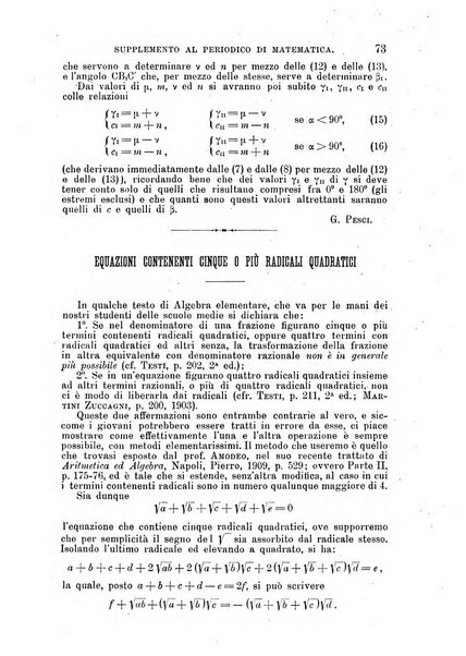 Periodico di matematica per l'insegnamento secondario