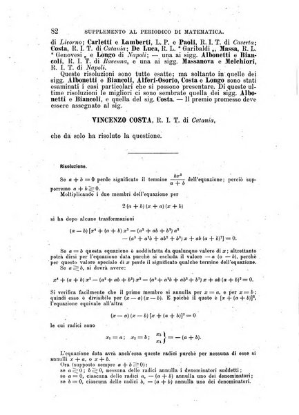 Periodico di matematica per l'insegnamento secondario