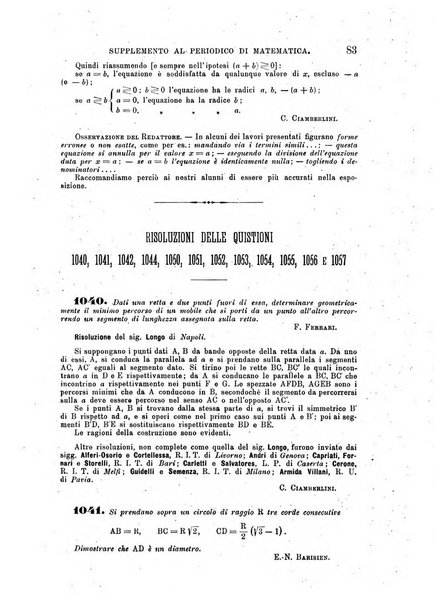 Periodico di matematica per l'insegnamento secondario