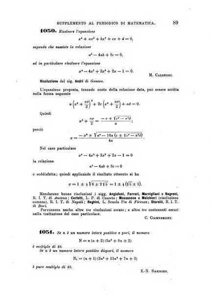 Periodico di matematica per l'insegnamento secondario