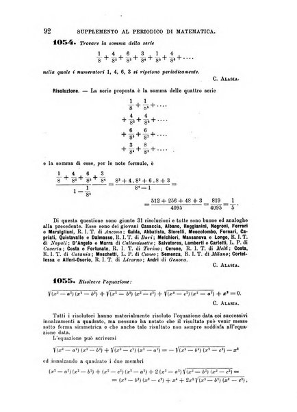 Periodico di matematica per l'insegnamento secondario