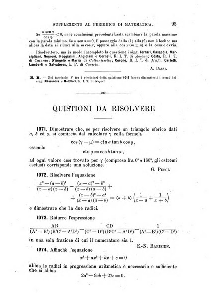 Periodico di matematica per l'insegnamento secondario