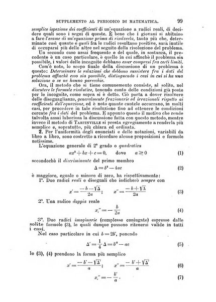 Periodico di matematica per l'insegnamento secondario