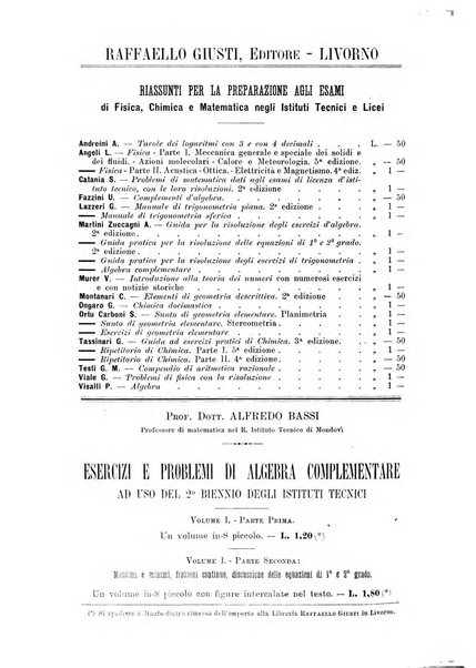 Periodico di matematica per l'insegnamento secondario