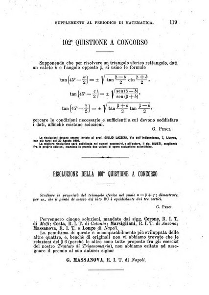 Periodico di matematica per l'insegnamento secondario