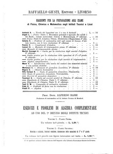 Periodico di matematica per l'insegnamento secondario