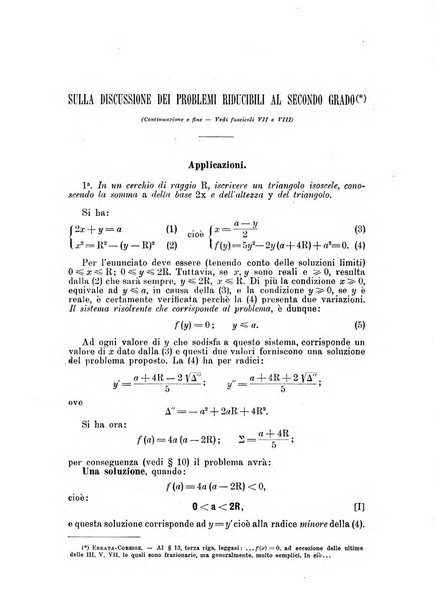 Periodico di matematica per l'insegnamento secondario