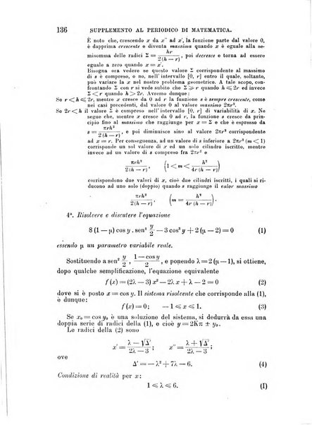 Periodico di matematica per l'insegnamento secondario