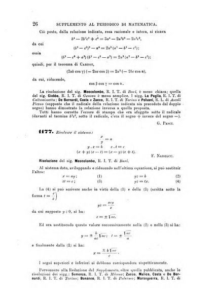 Periodico di matematica per l'insegnamento secondario