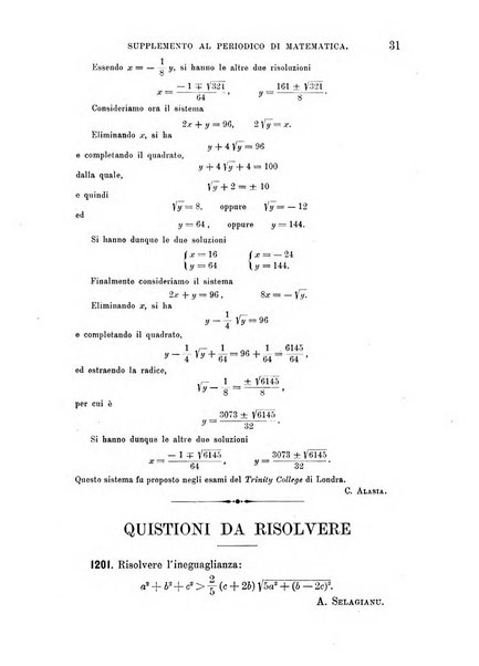 Periodico di matematica per l'insegnamento secondario