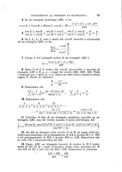 Periodico di matematica per l'insegnamento secondario