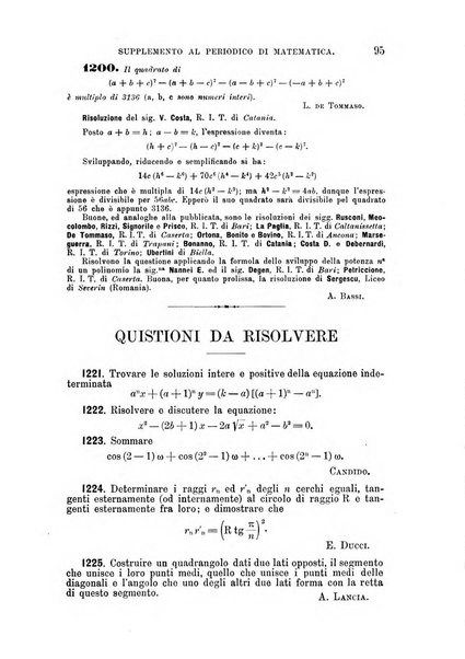 Periodico di matematica per l'insegnamento secondario