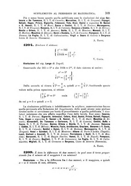 Periodico di matematica per l'insegnamento secondario