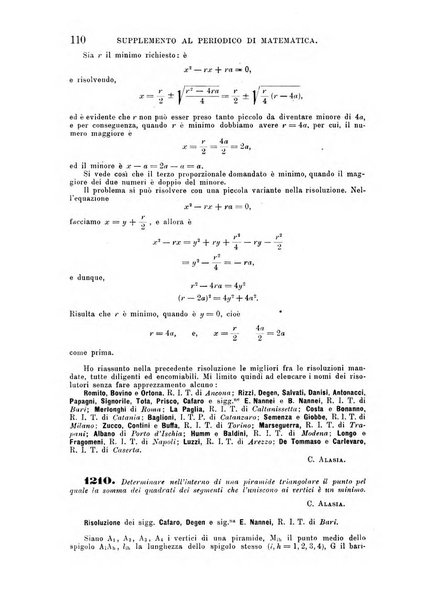 Periodico di matematica per l'insegnamento secondario