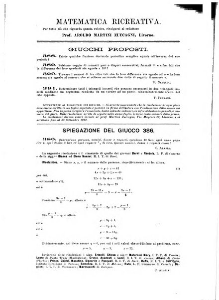 Periodico di matematica per l'insegnamento secondario