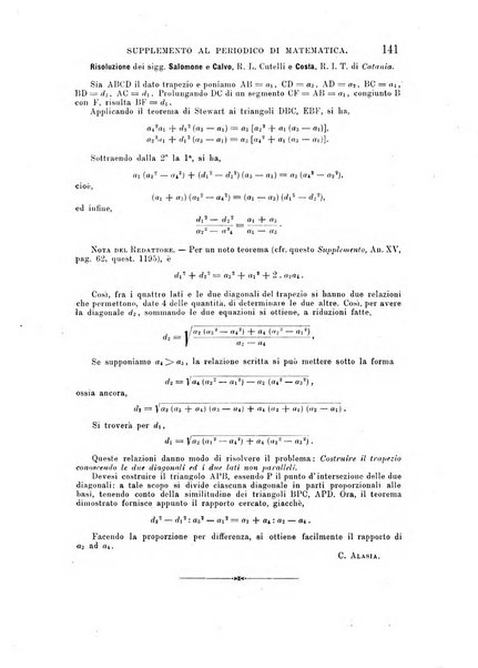 Periodico di matematica per l'insegnamento secondario