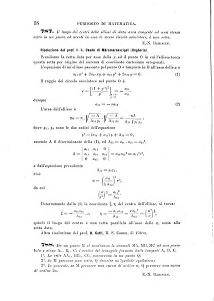 Periodico di matematica per l'insegnamento secondario