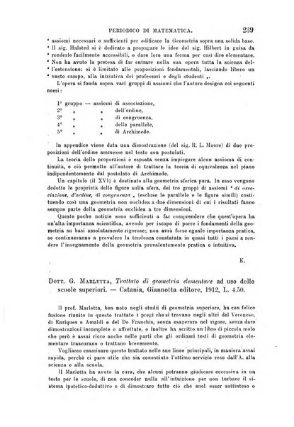 Periodico di matematica per l'insegnamento secondario