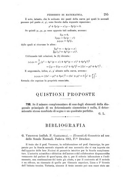 Periodico di matematica per l'insegnamento secondario