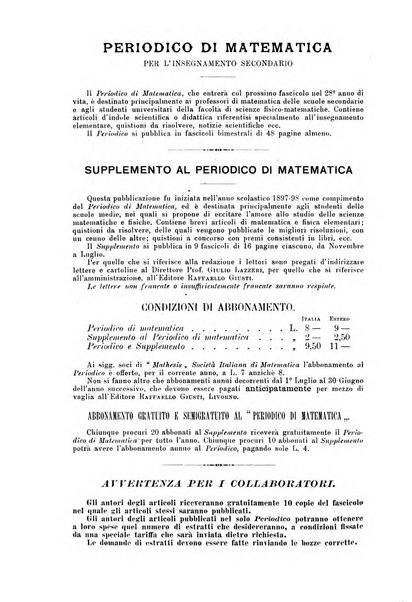 Periodico di matematica per l'insegnamento secondario