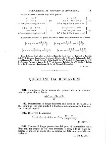 Periodico di matematica per l'insegnamento secondario