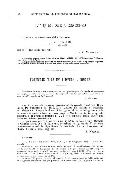 Periodico di matematica per l'insegnamento secondario
