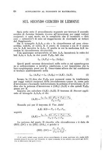 Periodico di matematica per l'insegnamento secondario