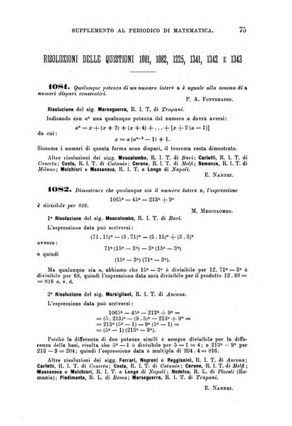 Periodico di matematica per l'insegnamento secondario