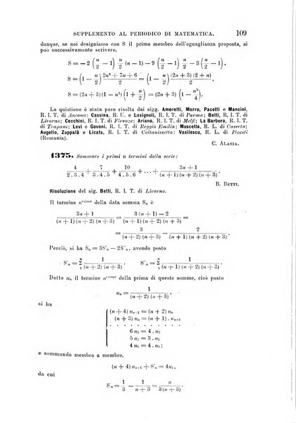 Periodico di matematica per l'insegnamento secondario