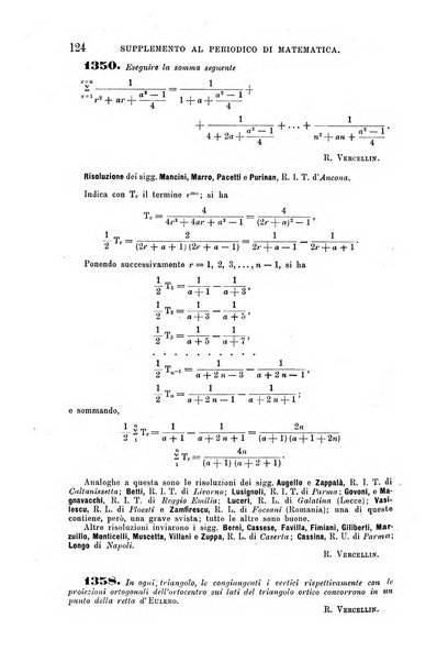 Periodico di matematica per l'insegnamento secondario