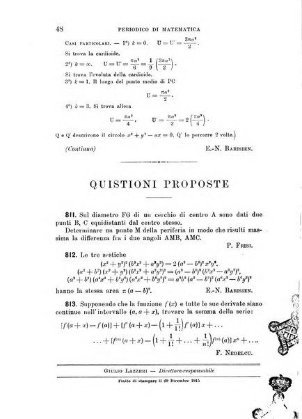 Periodico di matematica per l'insegnamento secondario