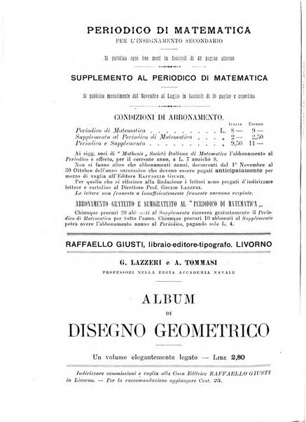 Periodico di matematica per l'insegnamento secondario